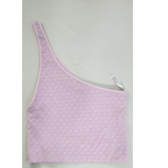 One Shoulder Top Womens X-Large Textured Boho Hip Hop Hipster Cottagecore NWOT - Picture 2 of 6